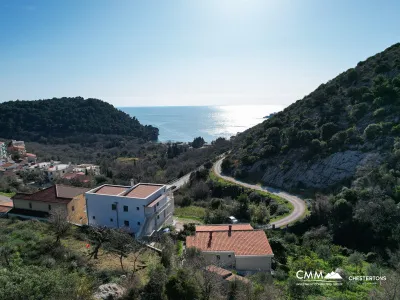 Investment Plot with Approved Project and Foundation in Petrovac with Sea View