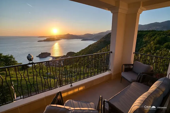 3-Bedroom Apartment, 90 m², Blizikuće — Sea View of Sveti Stefan