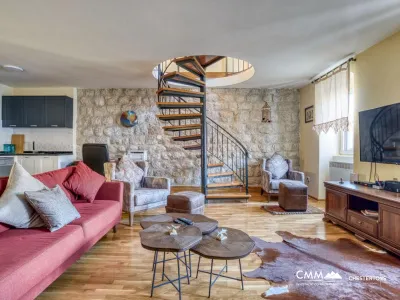 Stunning Stone Villa in Prčanj with Panoramic Bay Views