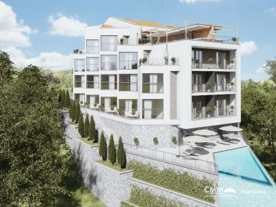 Apartments in a complex with swimming pool in Tivat