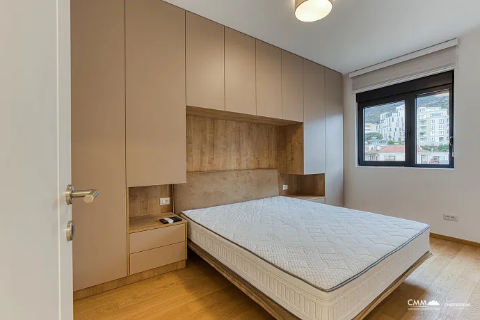 Luxury Two-Bedroom Apartment in Bečići – Panoramic Sea View of Sveti Stefan