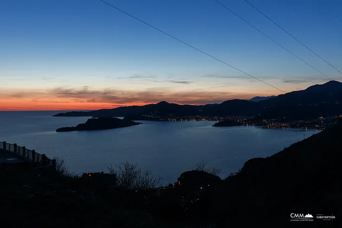 A complex of modern villas with a beautiful view