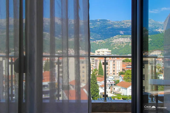 For sale a spacious apartment in Budva with a city view