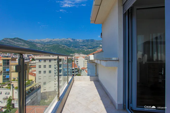 For sale a spacious apartment in Budva with a city view