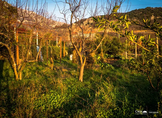 House with a plot and a panoramic view of Budva