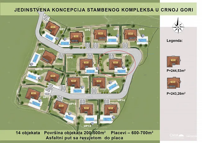 Urbanized plot of land for the construction of a villa in Trebesin, Herceg Novi