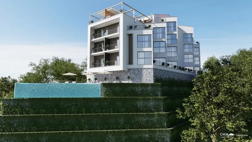 Apartments in a complex with swimming pool in Tivat