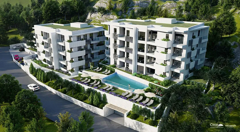 New modern building in Petrovac in a complex with a swimming pool