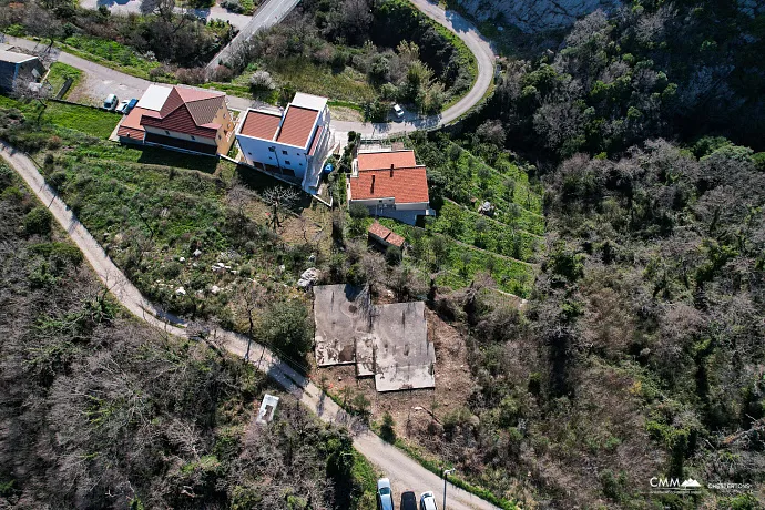 Investment Plot with Approved Project and Foundation in Petrovac with Sea View