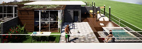 Penthouse with a large roof terrace in Becici